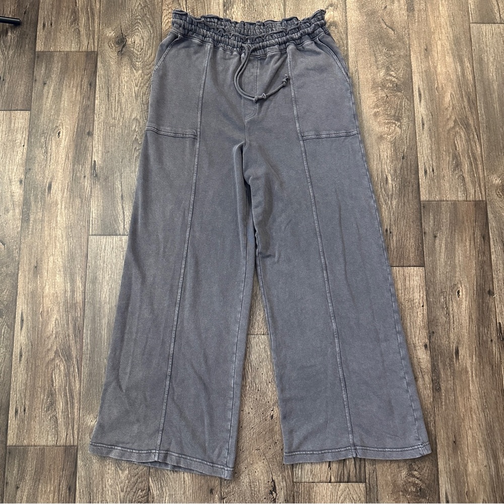 Arizona Jean Co 100% Cotton Wide Leg Sweatpants Women’s Junior Size XL Gray